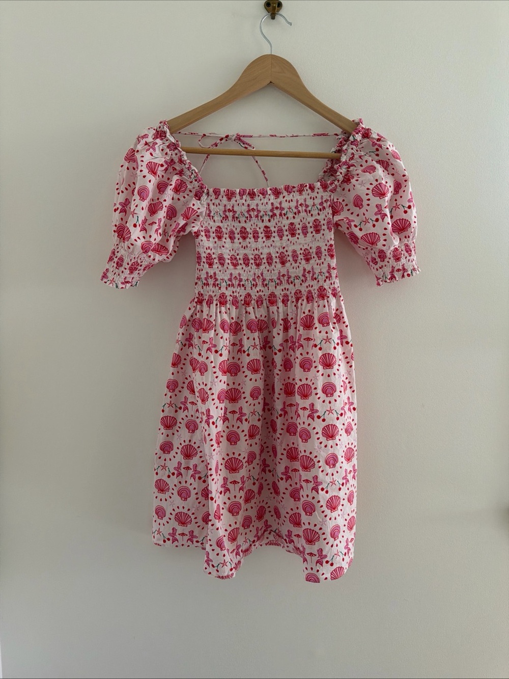 Hill House Home Athena Nap Dress Mermaid XXS Shells Beach Pink  Puff Sleeve